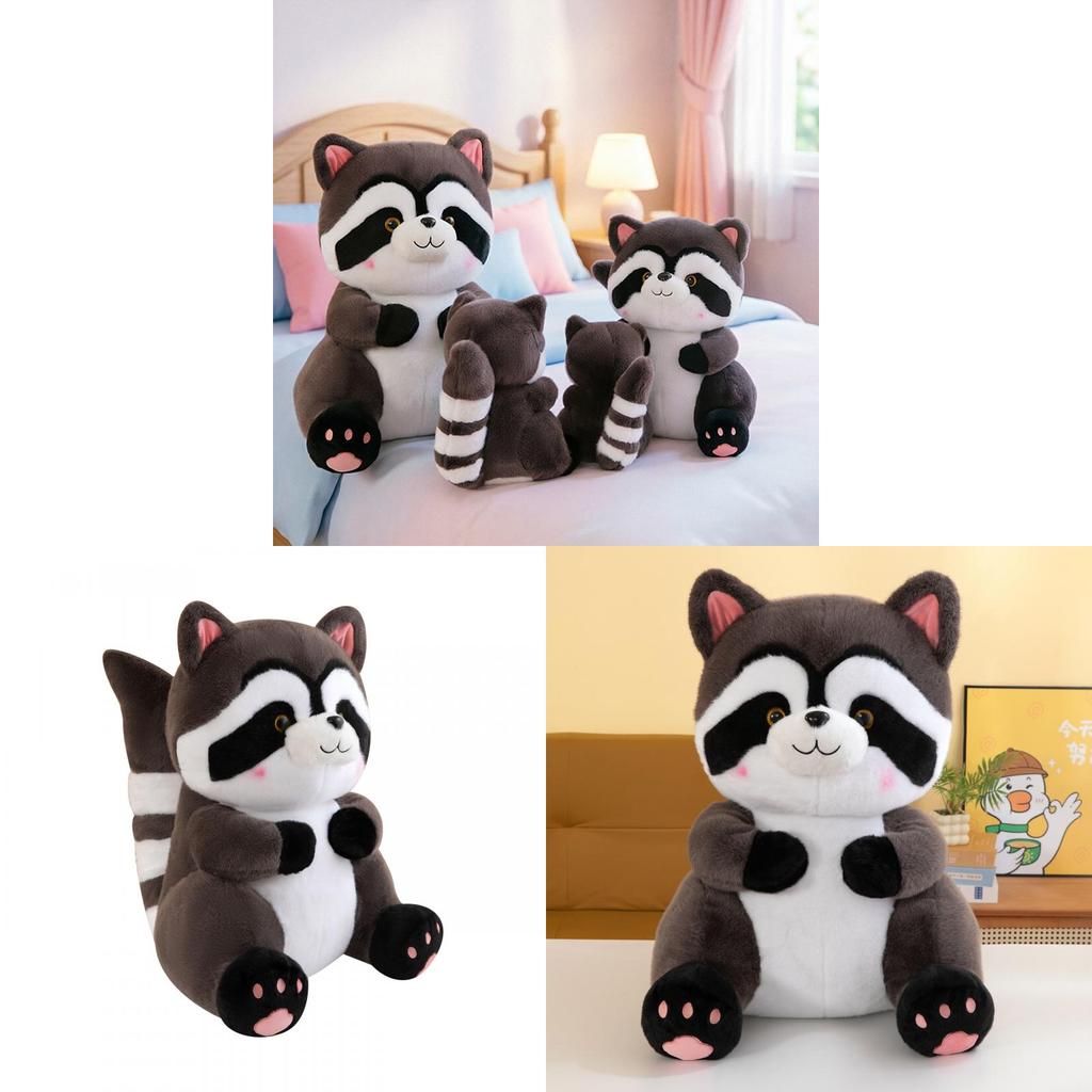 Raccoon Plush Toy Soft Cute Animal Doll For Kid Gift And Birthday Present