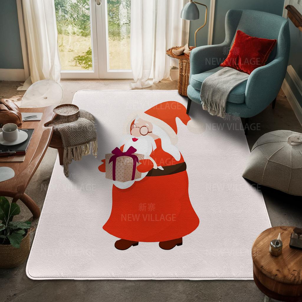 House Entrance Carpet Home Door Mat Living Room Bath Foot Bathroom Non-slip Water Absorption Rugs Bath Merry Christmas Winter