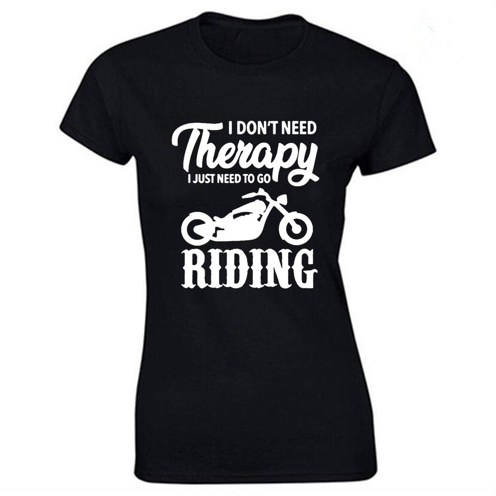 Motorcycle Girl Print Cotton Casual Tshirt Women Funny T Shirt for Lady Streetwear Regular Top Tee