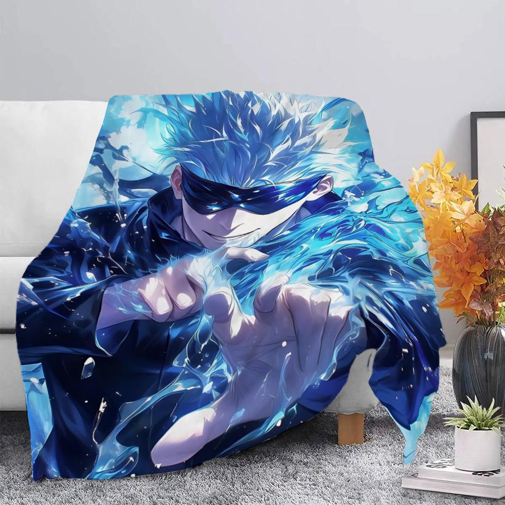 Anime Jujutsu Kaisen  Printed Picnic Blankets Warm Blanket Gojo Satoru Soft and Comfortable Blanket Home Travel Birthday Gift
