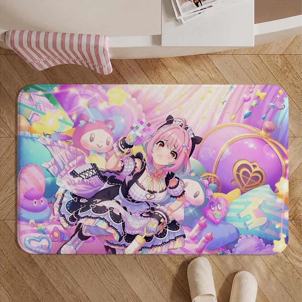 Game-THE IDOLM@STERS Floor Mat Soft Non-Slip Bath Mat, Bedside Carpet, Absorbent Doormat for Home