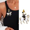 Exquisite Enamel Horse Brooch Clothing Coat Accessories for Coat and Scarf Gift Blazers Or Shawls Accessory
