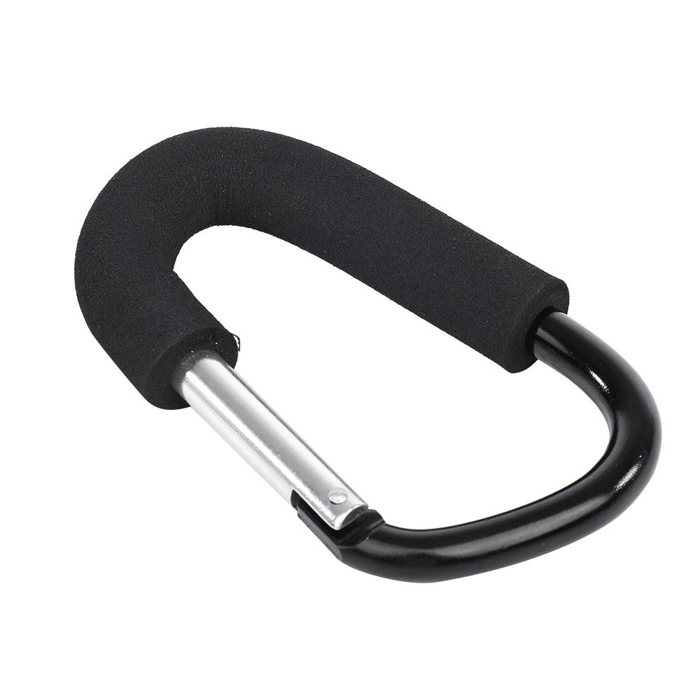 Schwarzer Kinderwagen Haken Clip Kinderwagen Karabiner Windeltasche 16 x 10 cm