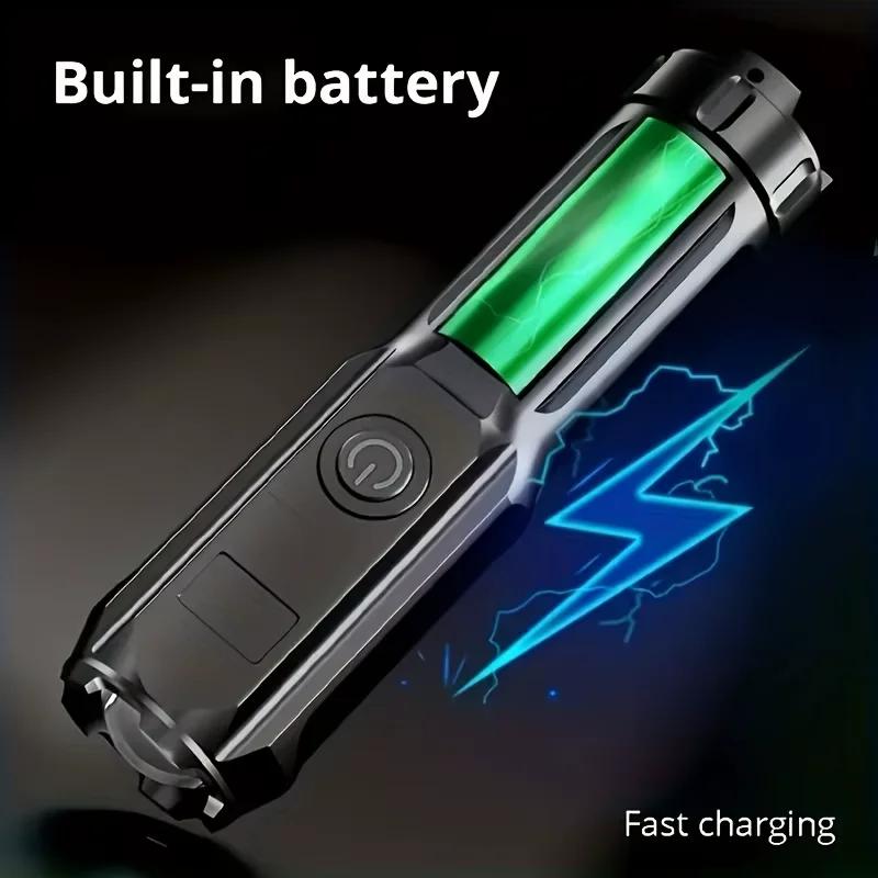 Rechargeable UV Flashlight UV395NM Zoomable Torch 3 Modes Camping Ultraviolet Flashlights For Pet Stacks Fluorescent Detection
