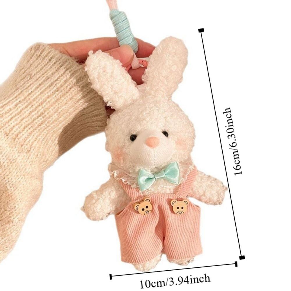 Cute Plush Doll Keychain Hanging Plush Rabbit Key Ring Creative Bear Plush Pendant  Daily Use
