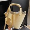 2025 New Summer Soft Leather Bucket Bag High Value Niche Handbag Fashion Popular Messenger Bag Casual Bag