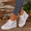 Fashion Comfortable Women Loafers Sandals Lace Slip On Walking Shoes White Designer Casual Shoes Ballet Sandals Women Shoes for Women