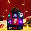 Cross-border Christmas decoration supplies cuffed knitted hat with ball LED light Santa Claus luminous hat for adults and children