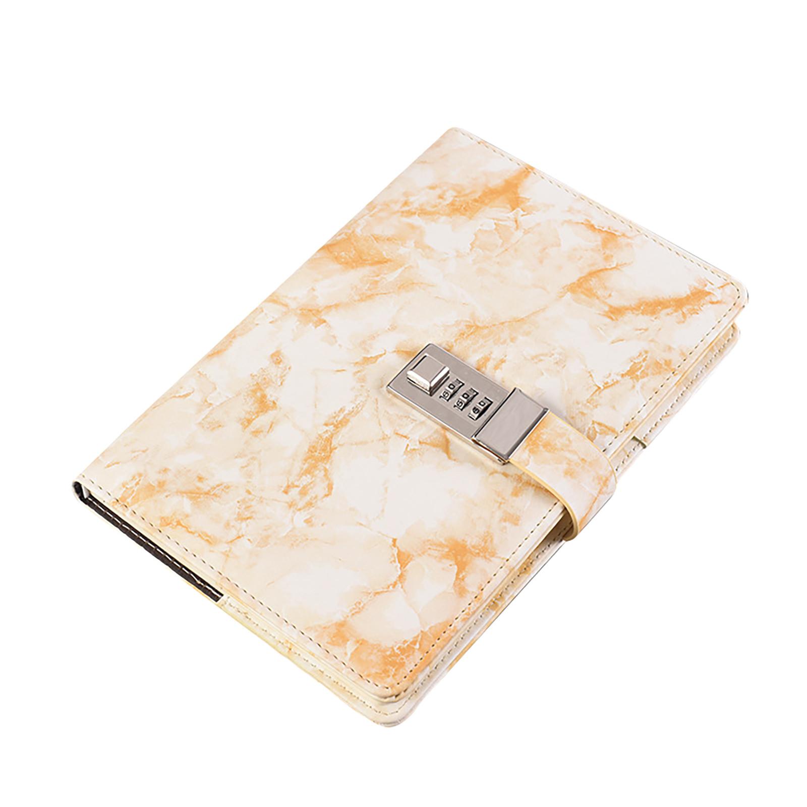 

Кодовая книга из мягкой кожи. Творческий студенческий призовой блокнот. Утолщенный блокнот. Дневник с кодовым замком. One Size жёлтый