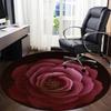 1pc Rose Pattern Chair Carpet for Office, Round Non Slip Durable Large Size Office Carpet, Suitable for Office