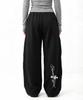 Damiswi Cross Wide One-Pleat Sweatpants_Black