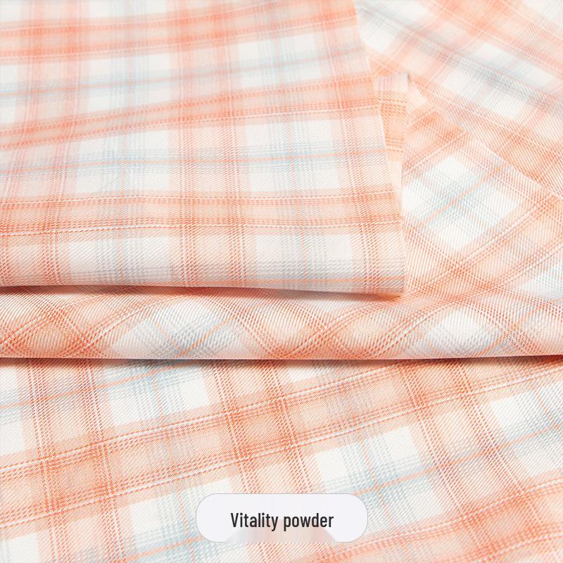 Japanese Plaid Pleated Skirt Fabric - Yarn-Dyed Polyester for DIY Scrunchies & Crafts