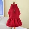 Pet Dress Comfortable Dogs Winter Warm Clothes Fashionable Cats Pullover Skirt with Traction Ring Pet Supplies