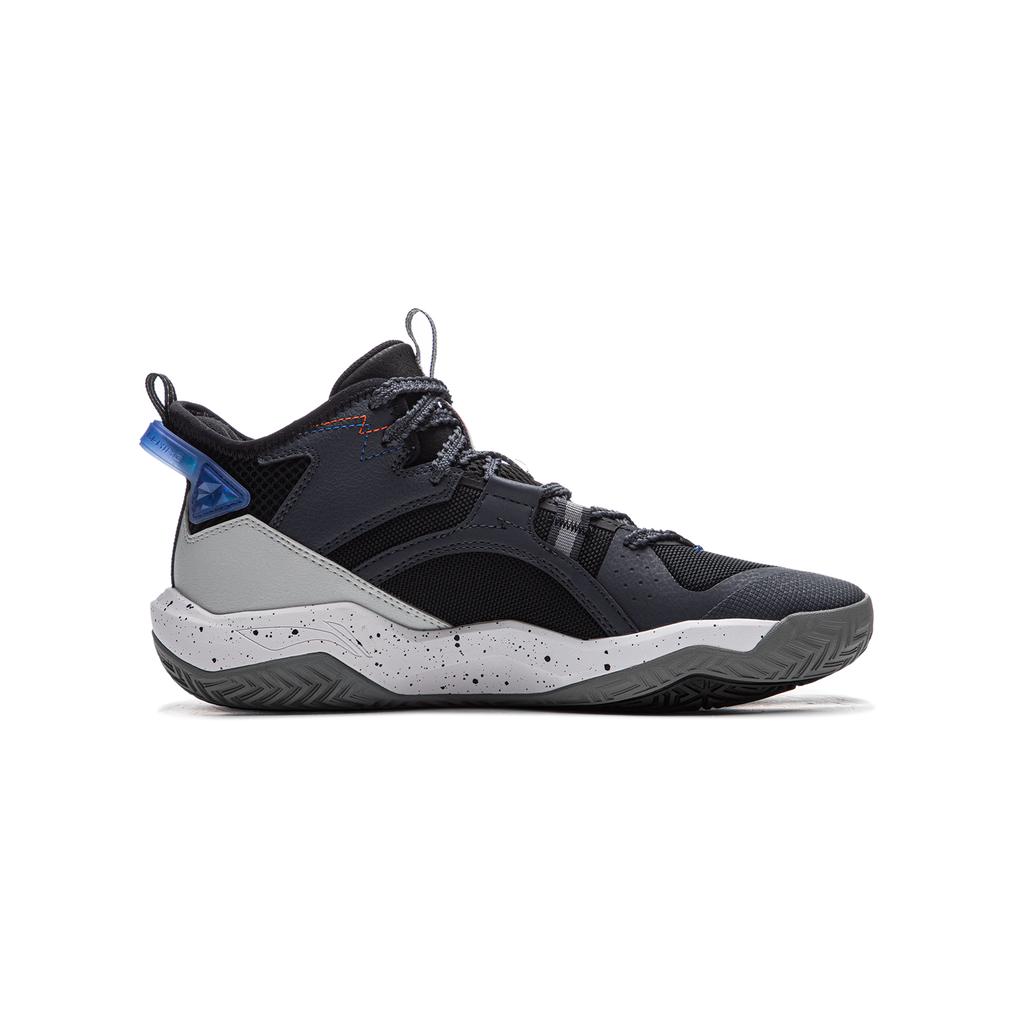Li Ning Kids Basketball Series Comfortable Non-Slip Wear-Resistant Rebound Support Mid-Top Basketball Shoes Kids Basketball Shoes Black YKBU090-1