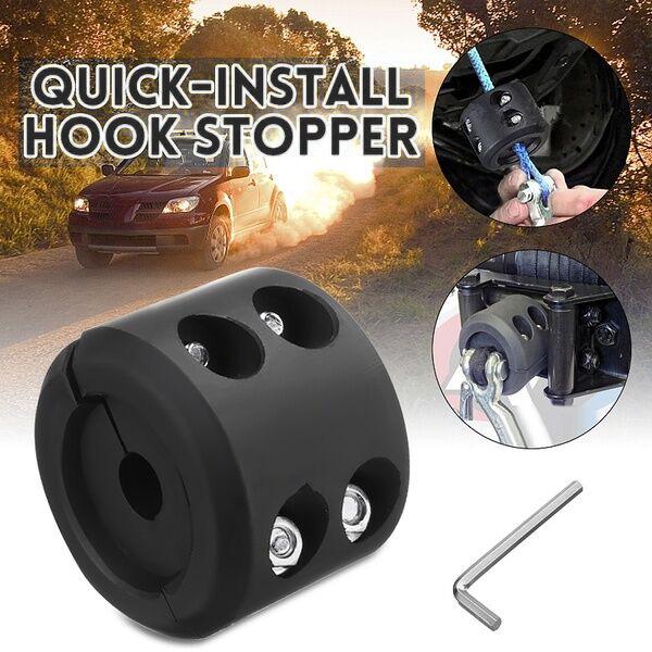 Universal Winch Cable Hook Stopper Rubber Rope Line Saver for ATV UTV Vehicle