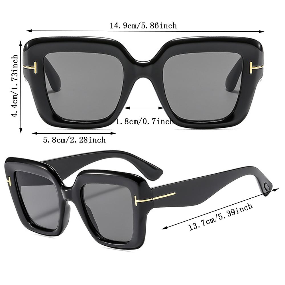 1pc Brand Designer Square Sunglasses Women Men Vintage High Quality Shades Sun Glasses Fashion Big Frame Eyeglasses UV400 Oculos