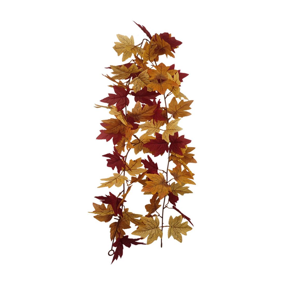 175cm Kunstzijde Esdoornbladeren Wijnrank Krans Kunstmatige Esdoorn Hangend Kleurrijke Herfstbladeren Rotan Huis Tuin Decoratie 175cm brown