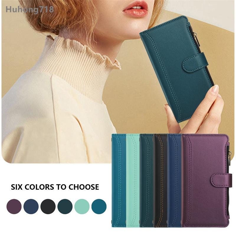 Zipper Leather Case For Iphone 14 15 16 Plus 17 Air Pro Max 16E Wallet Cover Casing