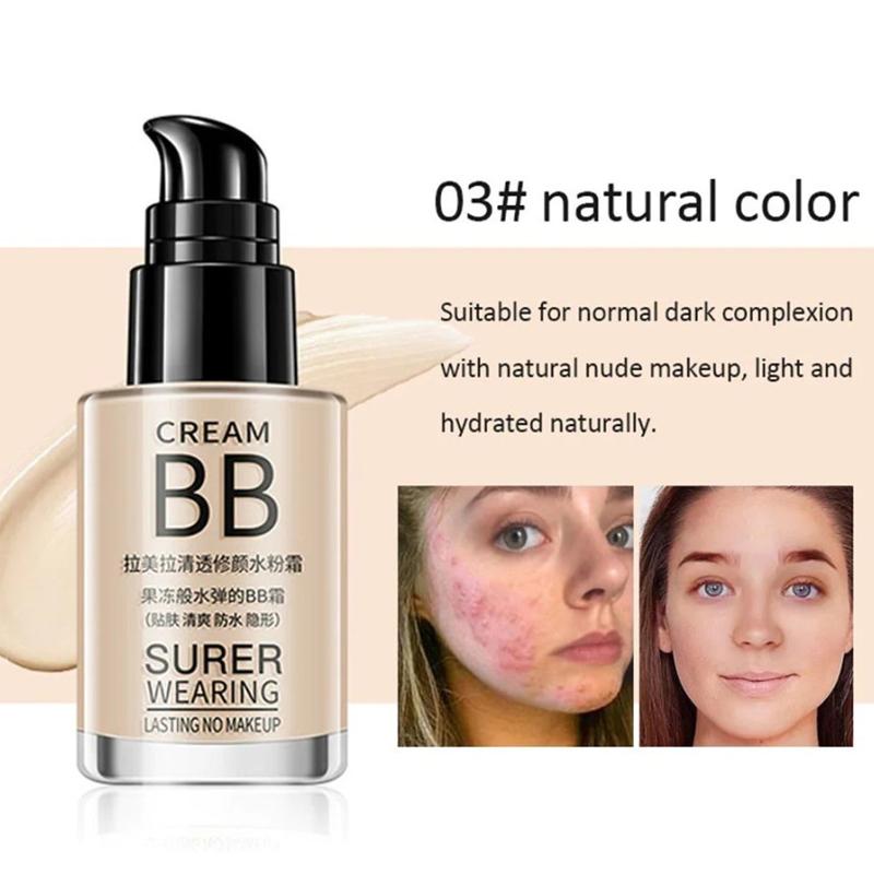 

30 мл Lameila Super Wearing Lasting No Make Up Natural Concealer Foundation BB Cream 3#3 Natural Color