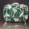 WHTUOHENG Bolso de Noche Plateado con Piedra Grande para Mujer Bolso de Mano Nupcial con Diamantes Cartera de Mano con Pedrería para Cena de Boda