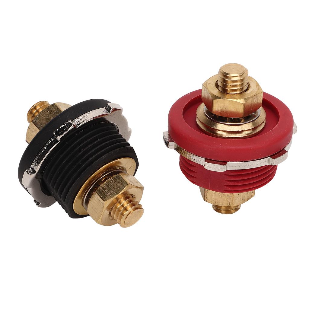 2PCS 3 8in Thru Panel Battery Terminal 250A Black Red Universal Battery Connector for RV Boat