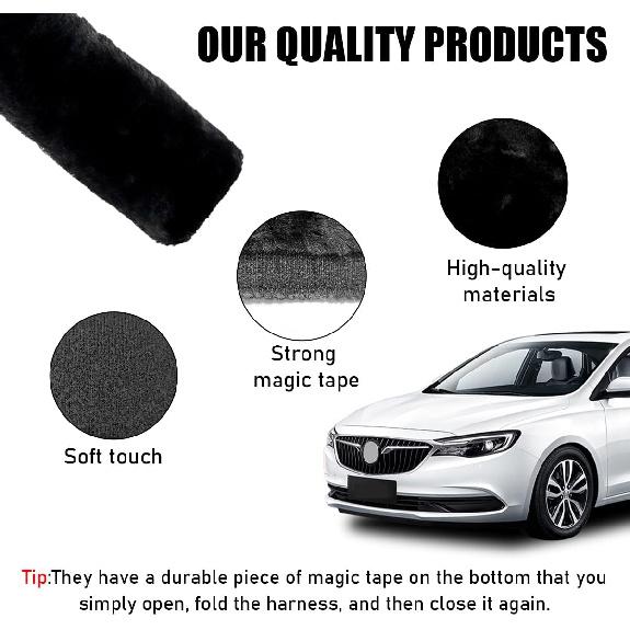2 PCS Car Seat Belt Cover, Soft Auto Seatbelt Protector For A More Comfortable Driving, Warm Plush Seatbelt Shoulder Neck Pad Cushion Fit For All