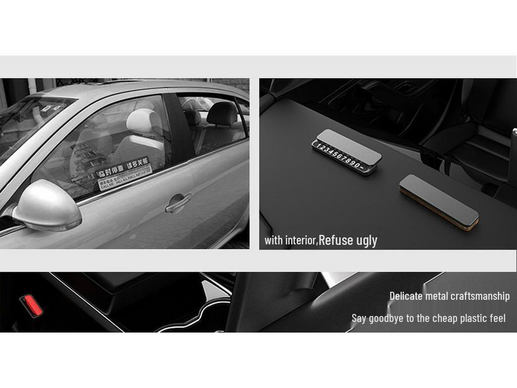 Premium Temporary Car Parking Sign: Solid Wood & Alloy with Movable Phone Number Plate