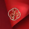 Holle Pruimenbloesem Broche met Rode Zirkonia Witte Strass Steentjes Chinese Stijl Pakken Jassen Sjaals Tassen