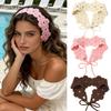 Fashion Solid Color Crochet Floral Headband, Women’s Bohemian Knitted Hair Accessory