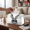 2D Flat 1pc, Tissue Box. Cool Bunny Pattern Napkin Dispenser, Reusable, Daily Desktop Tissue Organizer, Suitable for Kitchen Living Room Bedroom Bathr
