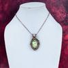 Lemon Chrysoprase Gemstone Pendant Copper Wire Wrapped Jewelry Moonstone Pendant