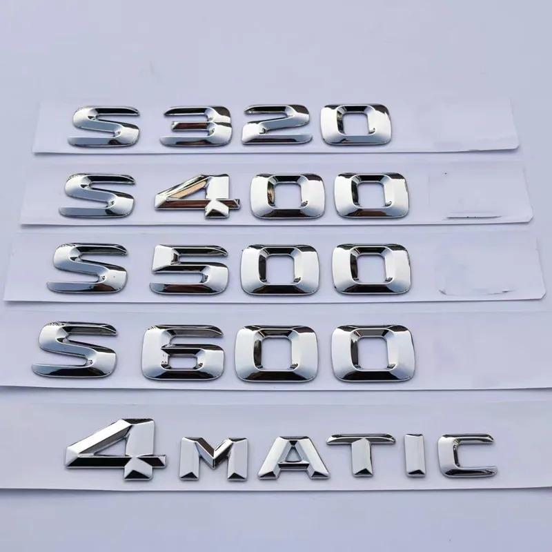 3D Chrome Letters S320L S400L S500 S500L S550 S600 4Matic Top ABS Emblem for Mercedes Benz S Car Trunk Nameplate Logo Sticker
