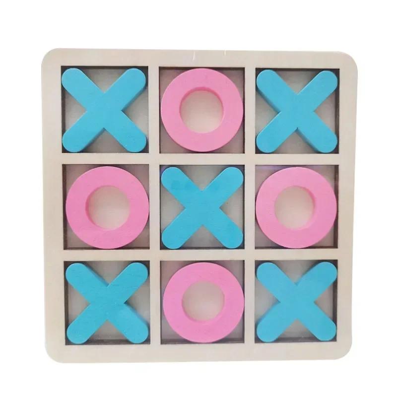 New Montessori Wooden Toy Mini Chess Play Game Jigsaw Board Games Early Educational Interaction Toys for Kids Party Battle Games