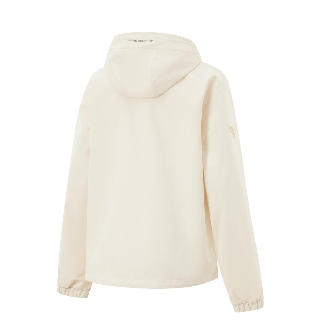 Li-Ning Lettuce Edge Water-Resistant Hooded Letter Insert Loose Cycling Camping Windproof Warm Outdoor Casual Short Windbreaker AFDU940-7