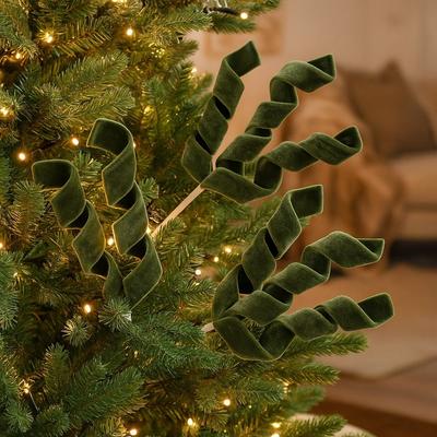 45cm Christmas Artificial Branches Realistic Hanging Christmas Velvet Stem Handmade Decorative Xmas Tree Ornaments
