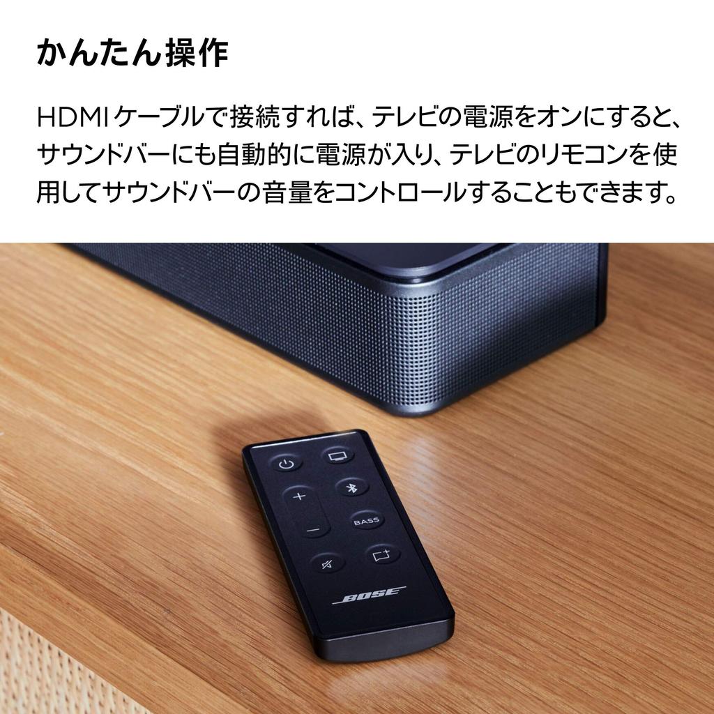 Bose TV Speaker, Bluetooth, 59.4 cm (W) x 5.6 cm (H) x 10.2 cm (D), 2.0 kg, Black