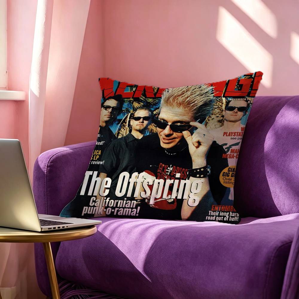 Punk Rock TThe OOffspring Photo Pillow Case Square DoubleSided Sofa Cushion Cover Bedroom Bedside Pillow