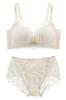 Model Featured In Anan High Soft and Slim Bra [Charmake Body] Bra, Shorts, Side, Non-Wired, (Milky White, M)