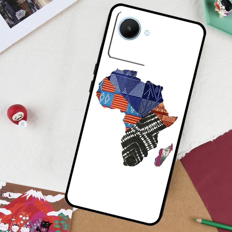 

Map of Africa African Fabrics For Realme GT7 Pro GT 6T 5 6 C67 C75 C61 C55 C53 C51 C21Y C25S 10 11 12 13 14 Pro Plus Case Realme C31