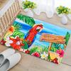 Tropical Paradise Doormat - Vibrant Parrot and Floral Design for Home Entrance, Perfect for Adding a Touch of Exotic Beauty