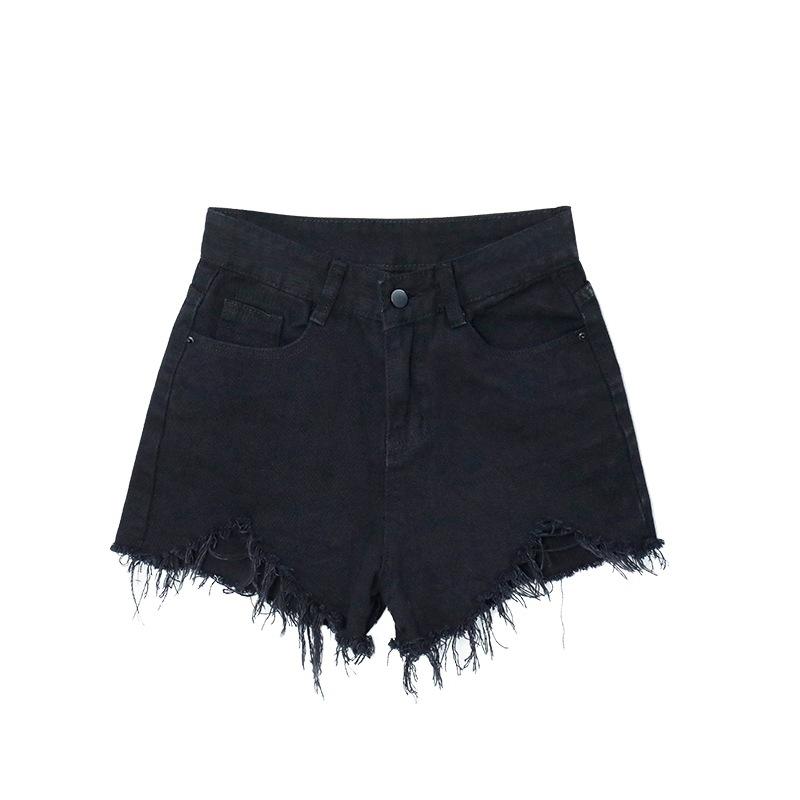 Kalhoty Klasická a minimalistická móda Všestranné Děrované Dámské Volné Letní Skinny Široké nohavice Roztřepený okraj A-linie Sub Deniminové šortky Individualita