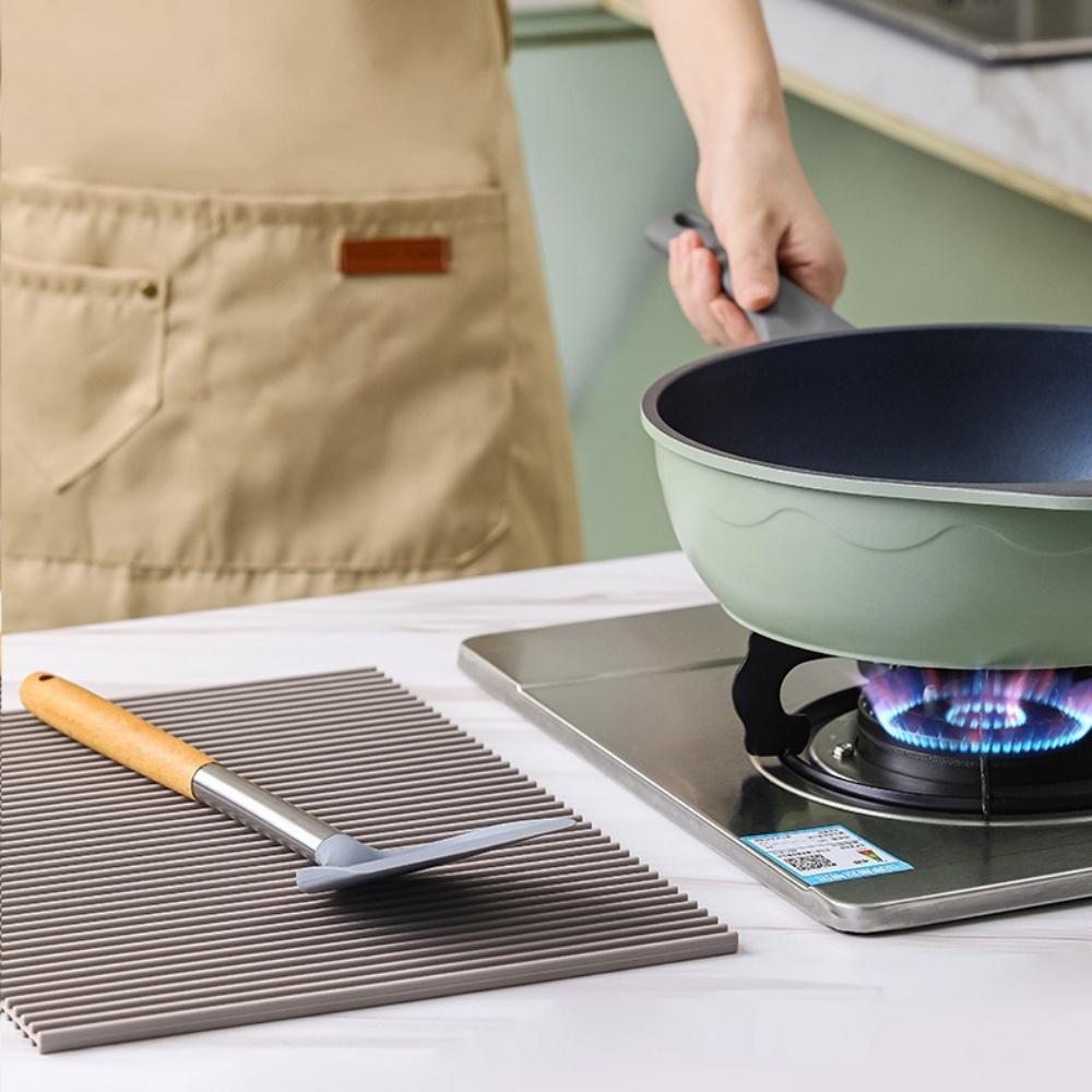 Multifunktionale faltbare Silikon-Abtropfmatte, rutschfeste Silikon-Abtropfmatte, geeignet für Küchenarbeitsplatten und Esstische