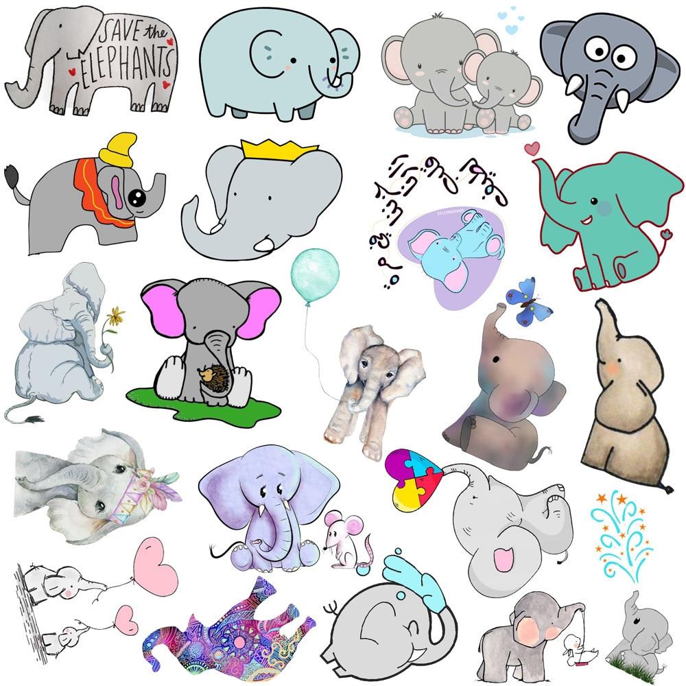 50pcs/lot Waterproof Cute Elephant Sticker Cartoon Animal Stickers For DIY Car Laptop Phone Bicycle Suitcase Decal Kids Gift