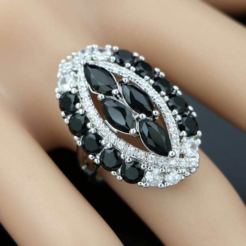 THOMAS SABO Anello Donna Pietre Nere Pavé Argento 925 Annerito TR2361-643-11