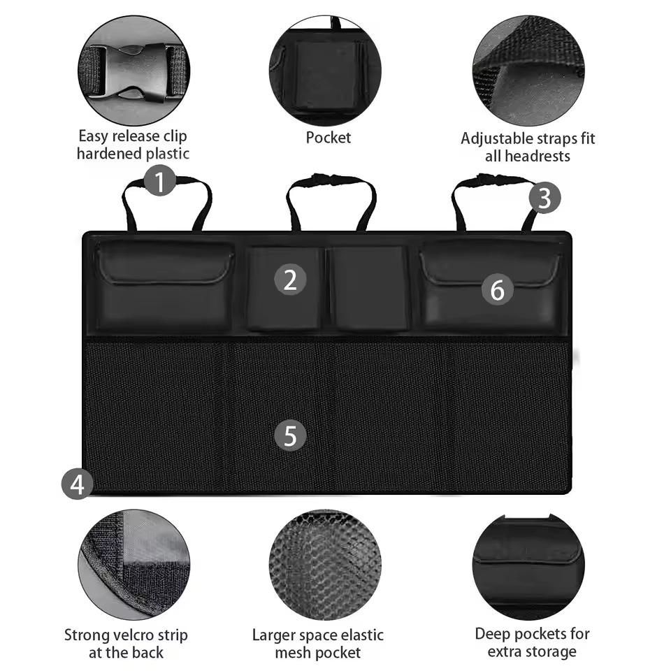 Auto Storage Organizer Car Trunk Bag Universal Large Capacity Backseat Storage Bag Trunk Cargo Mesh Holder Pocket car organizer