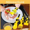 Dinneractive Construction Themed Utensil Set For Kids Tractor Fork And Loader Spoon