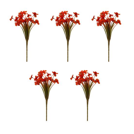 5Pcs Faux Violet Bundles UV Resistant Artificial Flowers Realistic Fake Violets for Outdoors Patios Porches Window Boxes Home Indoor Decor