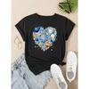 European Sizes Women'S Casual Short Sleeve T-Shirt with Vibrant Ocean Shell Print - Soft, Round Neck, Lightweight & Breathable for Spring/Summer