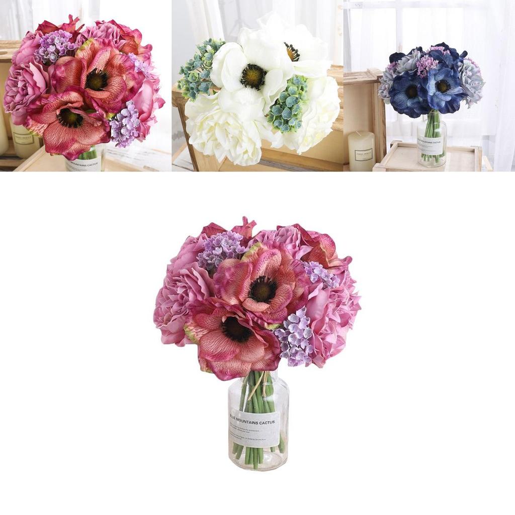Elegant Bouquet Poppy Peony Gypsophila Simulation Flower Beautifully Crafted For Home Decor And Photography