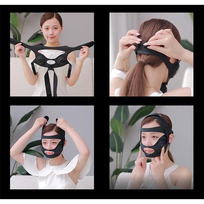 Face Massager V-Face Lifting Belt Vibrate Photon EMS Massage Shaping Slimming Double Chin Reducer V-Line Chin Cheek Lift Up